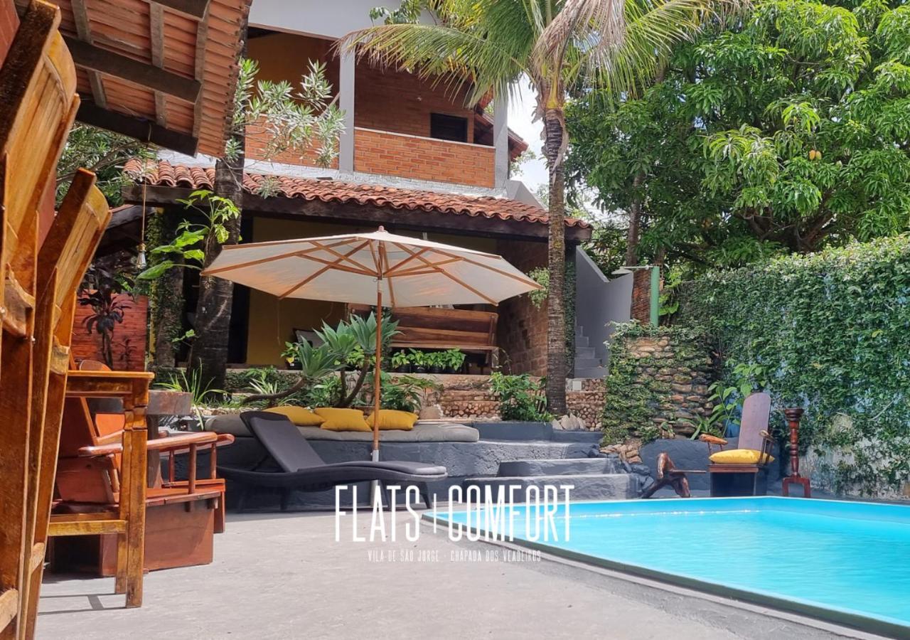 Hotel Novidade Flats Comfort Na Vila De Sao Jorge - Chapada Dos Veadeiros Exterior foto