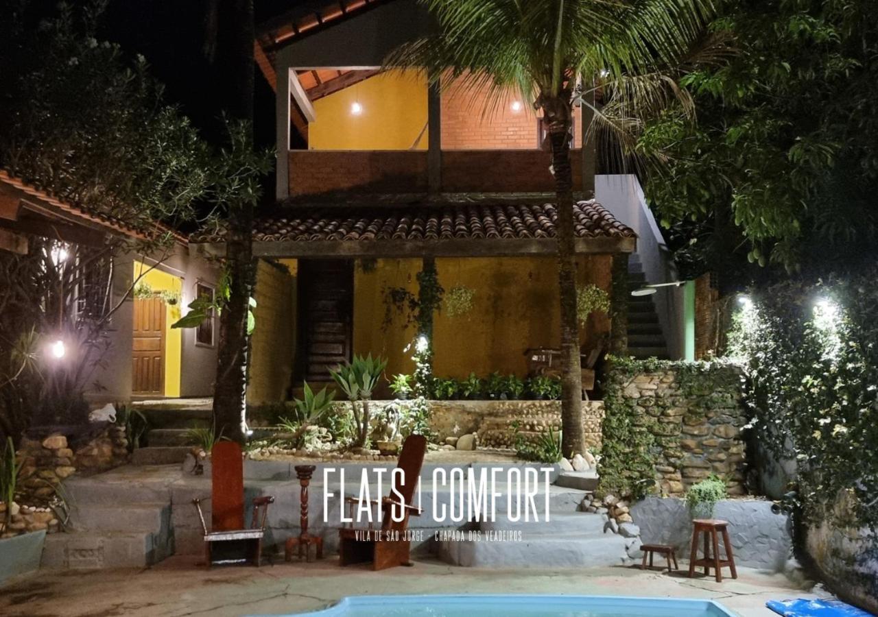 Hotel Novidade Flats Comfort Na Vila De Sao Jorge - Chapada Dos Veadeiros Exterior foto