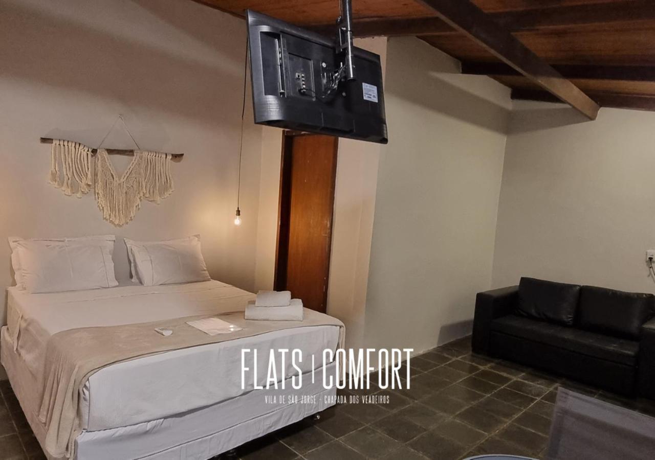 Hotel Novidade Flats Comfort Na Vila De Sao Jorge - Chapada Dos Veadeiros Exterior foto
